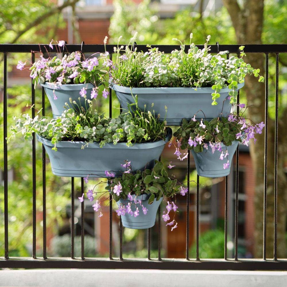 Jardinière double suspendue bleu vintage Corsica - Elho