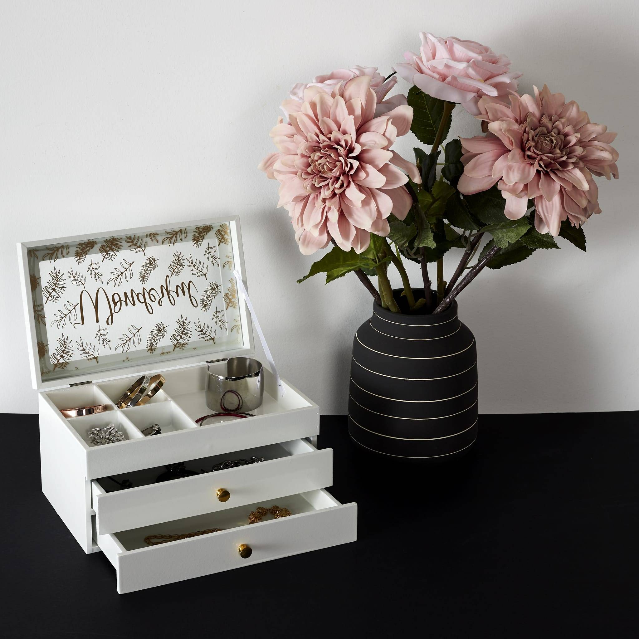 Boite à bijoux rangement Blanc - L.24 x l.15 x H.13 cm - Image 4