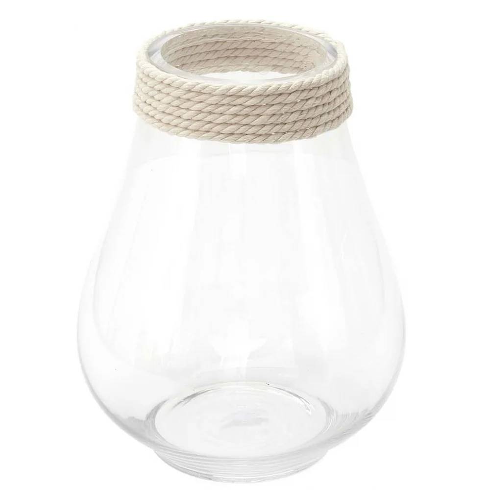 Vase Verre Cordage Transparent H 25 cm L 11,50 cm P 20 cm - THE HOME DECO FACTORY - Image 1