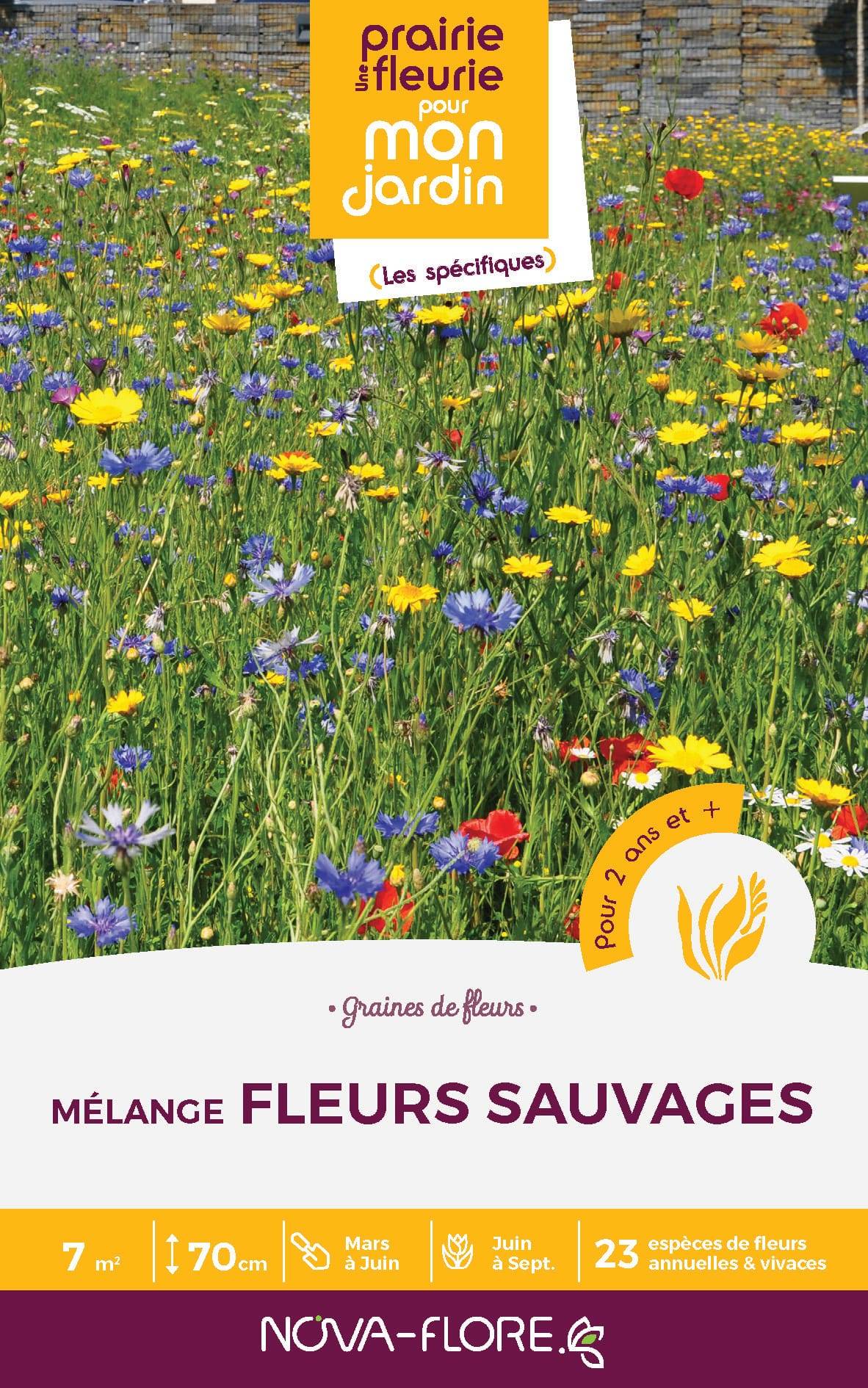 Nova flore - Mélange De Fleurs Sauvage 7 m2 - Nova Flore