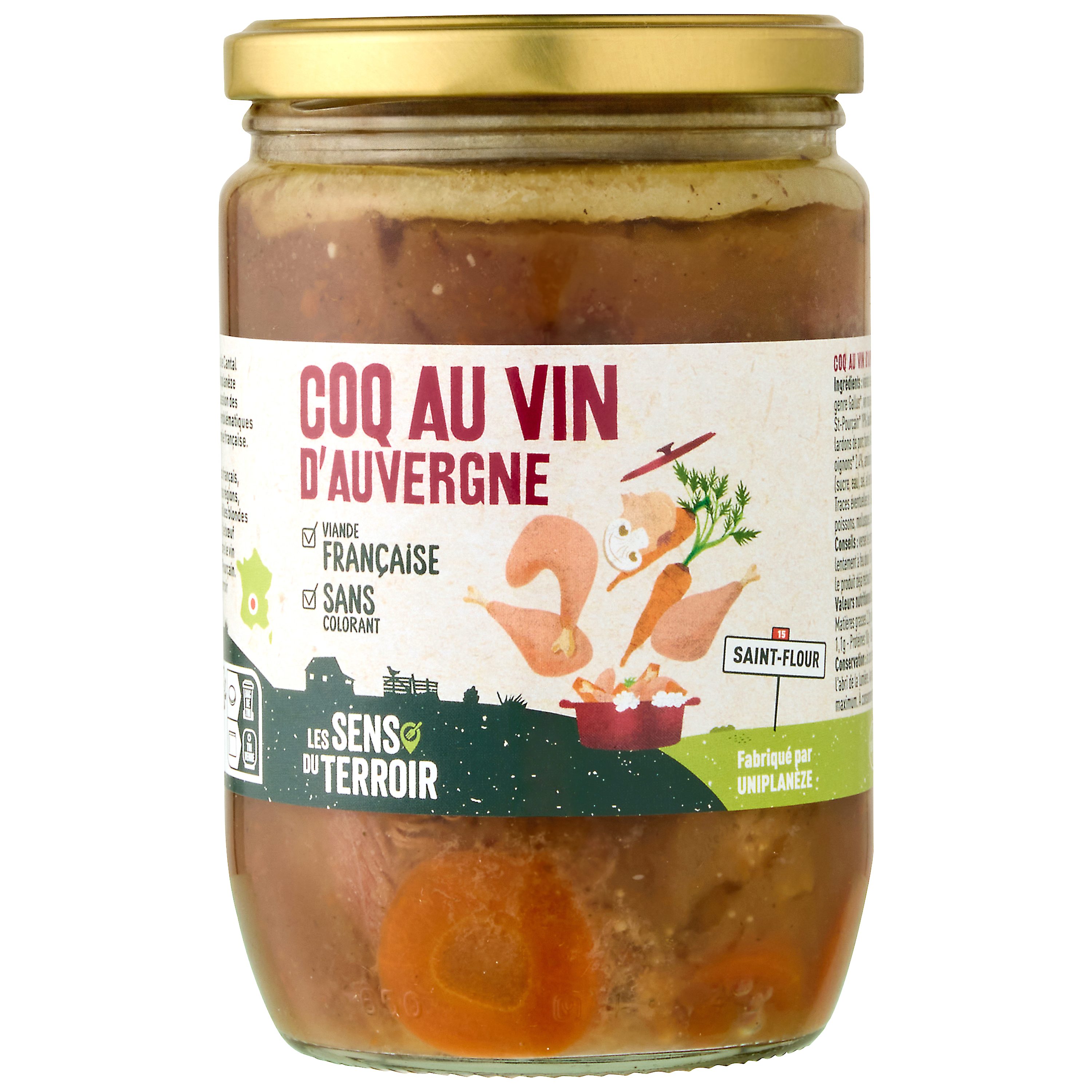 Les Sens du Terroir - Coq au vin d'Auvergne 580 g - Les Sens du Terroir