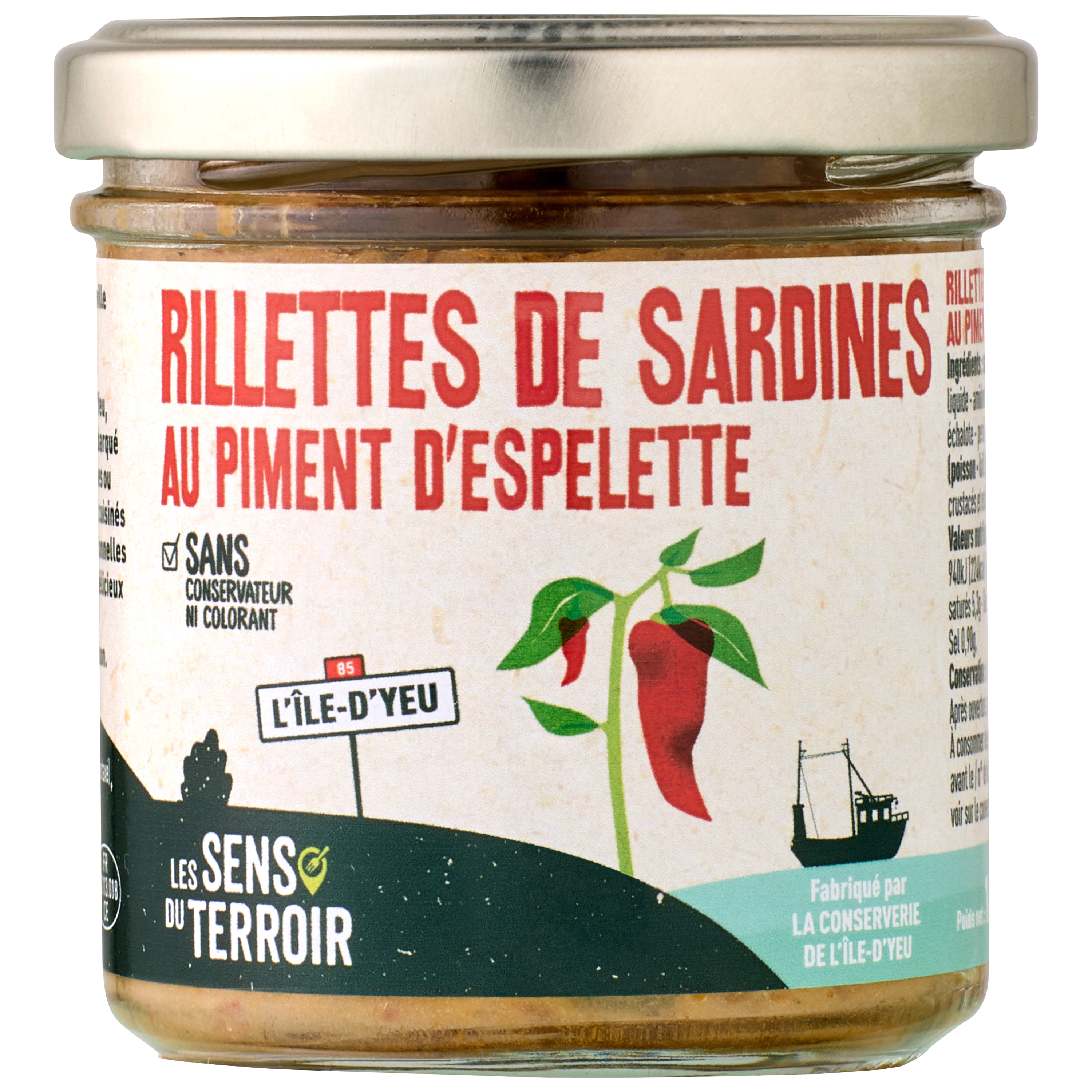 Les Sens du Terroir - Rillettes sardines piment d'Espelette 140 g - Les Sens du Terroir