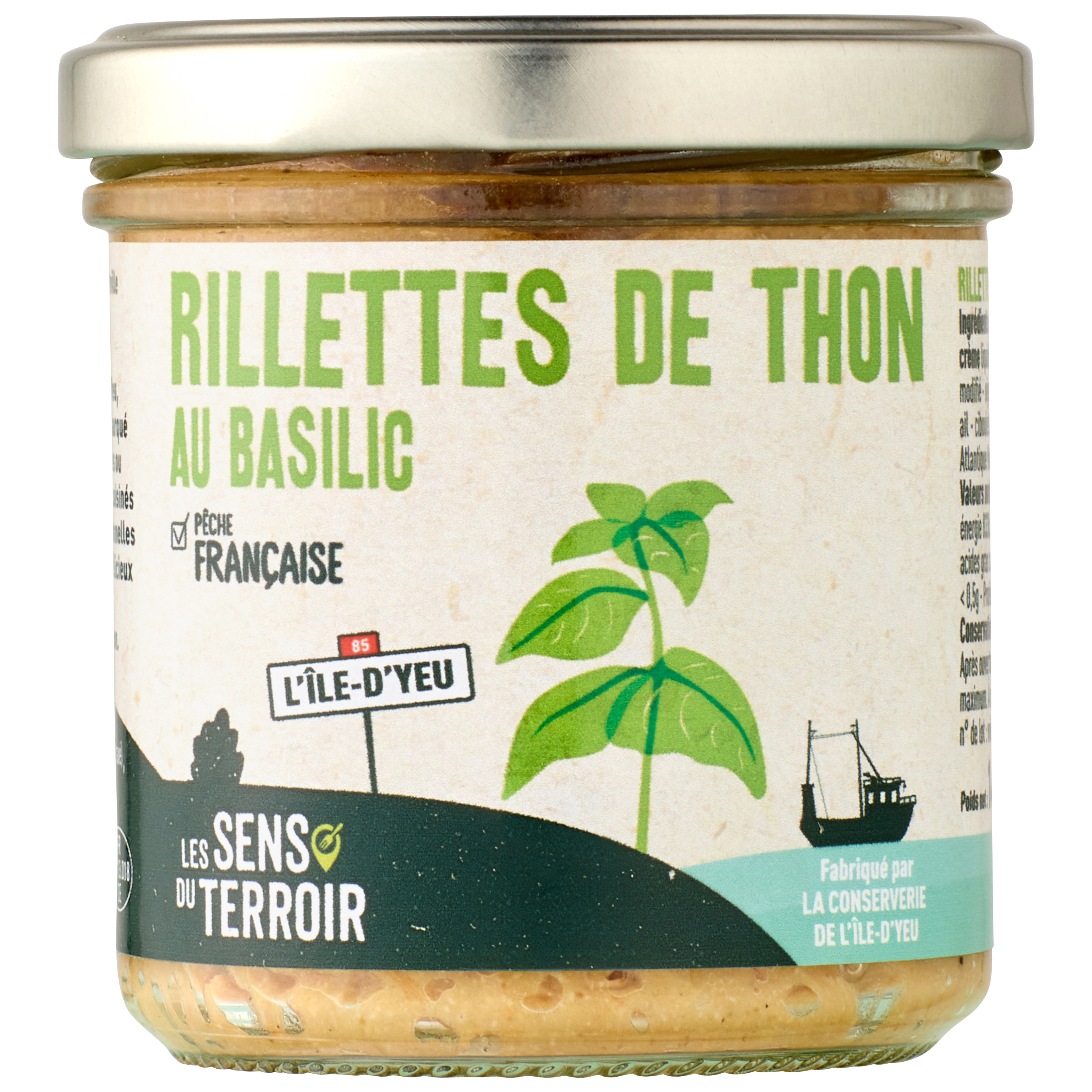 Les Sens du Terroir - Rillettes de thon au basilic 140 g - Les Sens du Terroir
