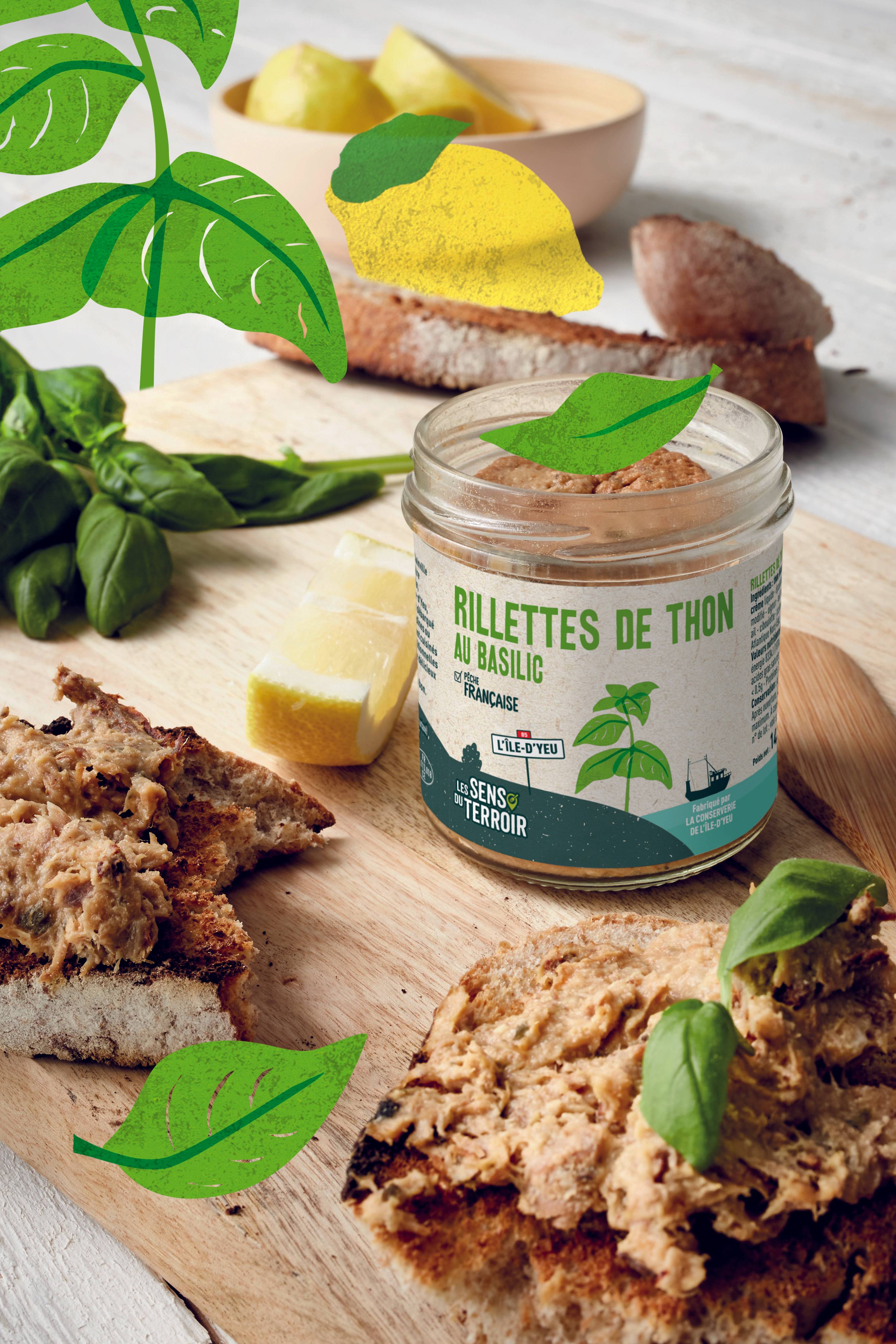 Les Sens du Terroir - Rillettes de thon au basilic 140 g - Les Sens du Terroir - Image 2