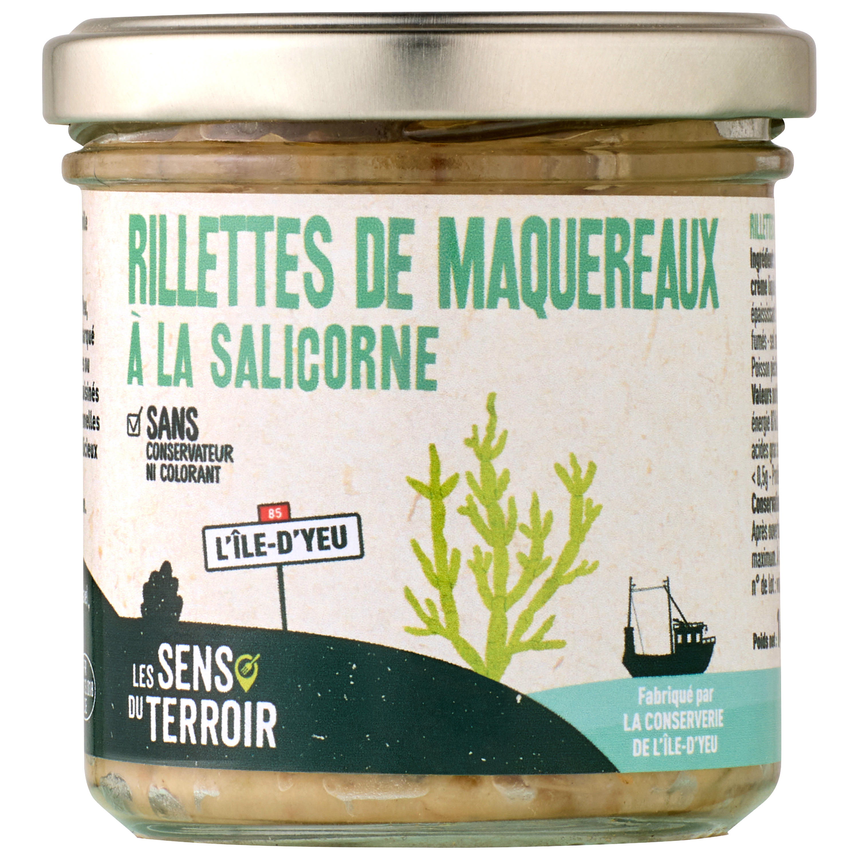 Les Sens du Terroir - Rillettes de maquereaux à la salicorne 140g - Les Sens du Terroir