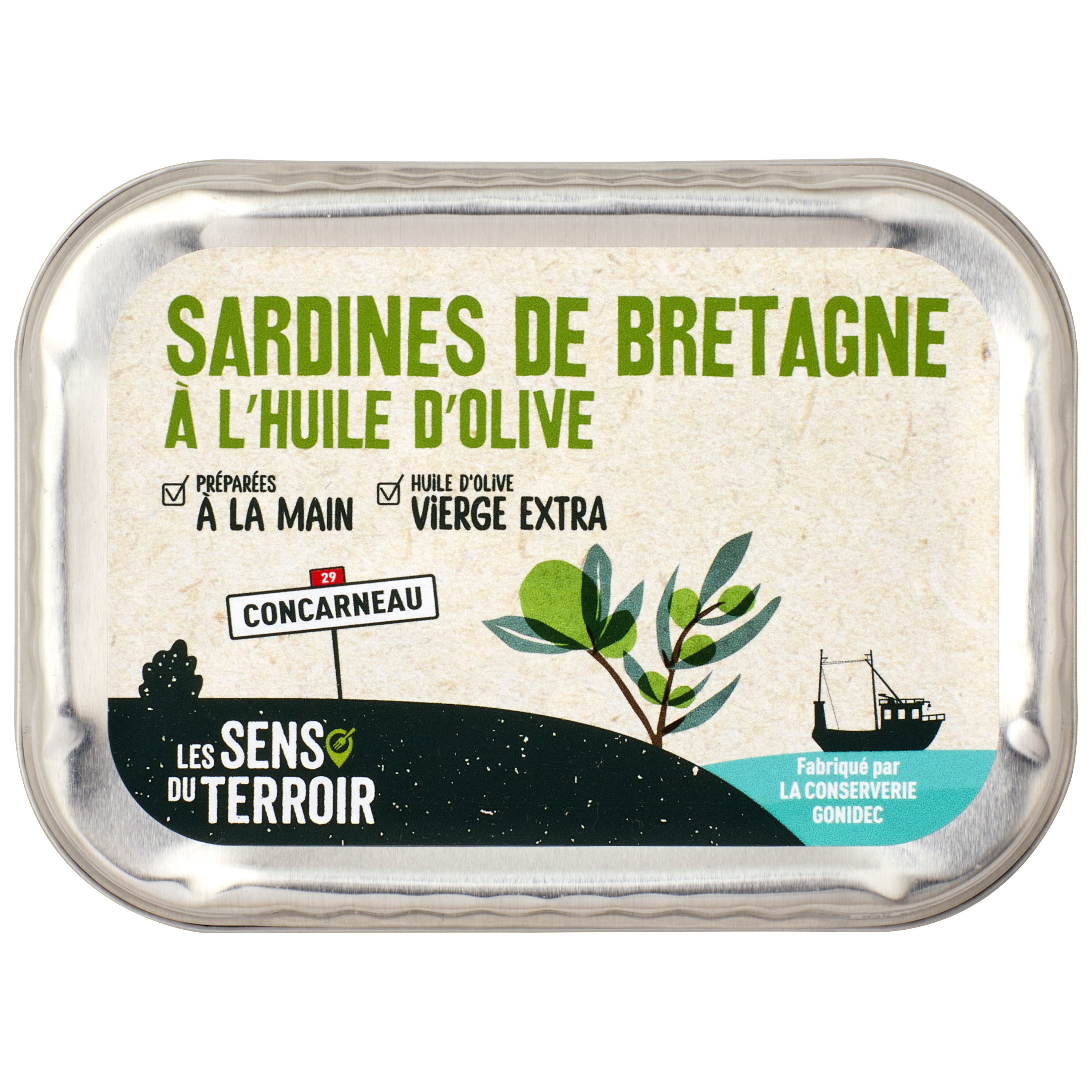 Les Sens du Terroir - Sardines de Bretagne à l'huile d'olive 115 g - Les Sens du Terroir