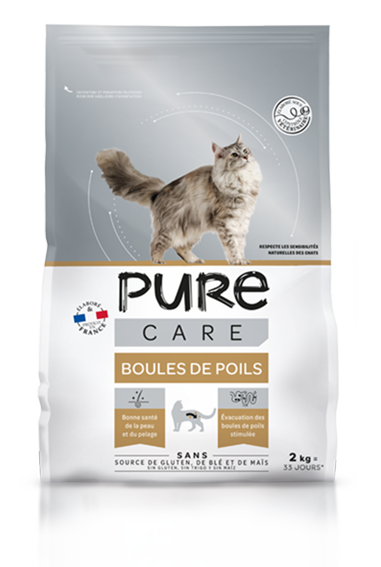 Pure - Croquettes chat anti-boules de poils 2kg - Pure Care