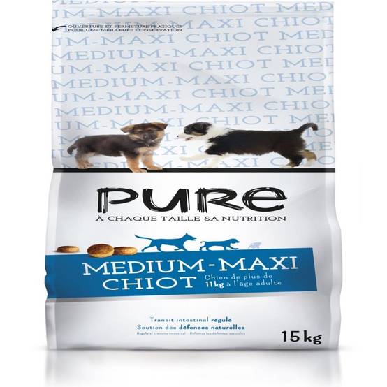 Pure - Croquettes chiot moyenne/grande taille 15kg - Pure Family