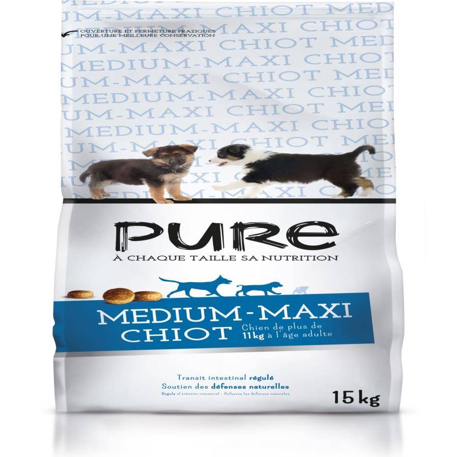 Pure - Croquettes chiot moyenne/grande taille 15kg - Pure Family