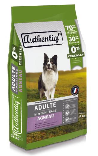Authentiq - Croquettes chien de moyenne taille à l'agneau 12 kg - AUTHENTIQ'