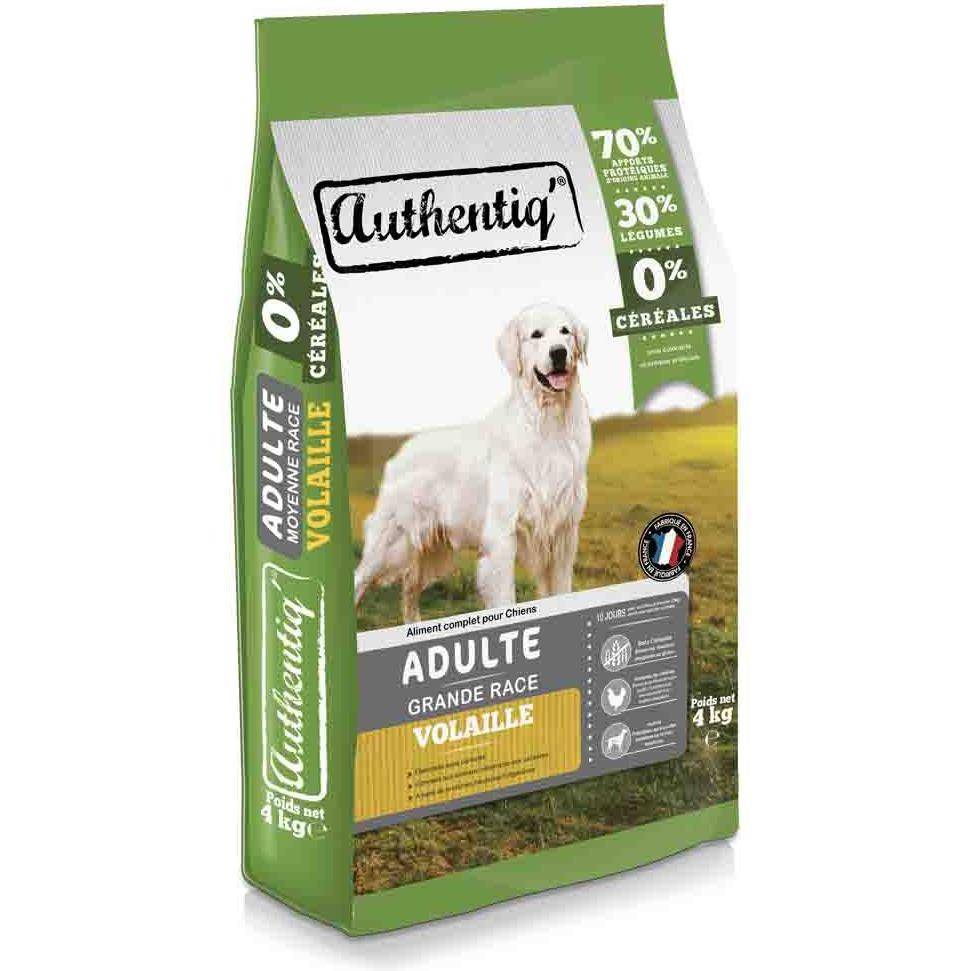 Authentiq - Croquettes pour Chien de Grande Taille à la Volaille AUTHENTIQ' 4kg