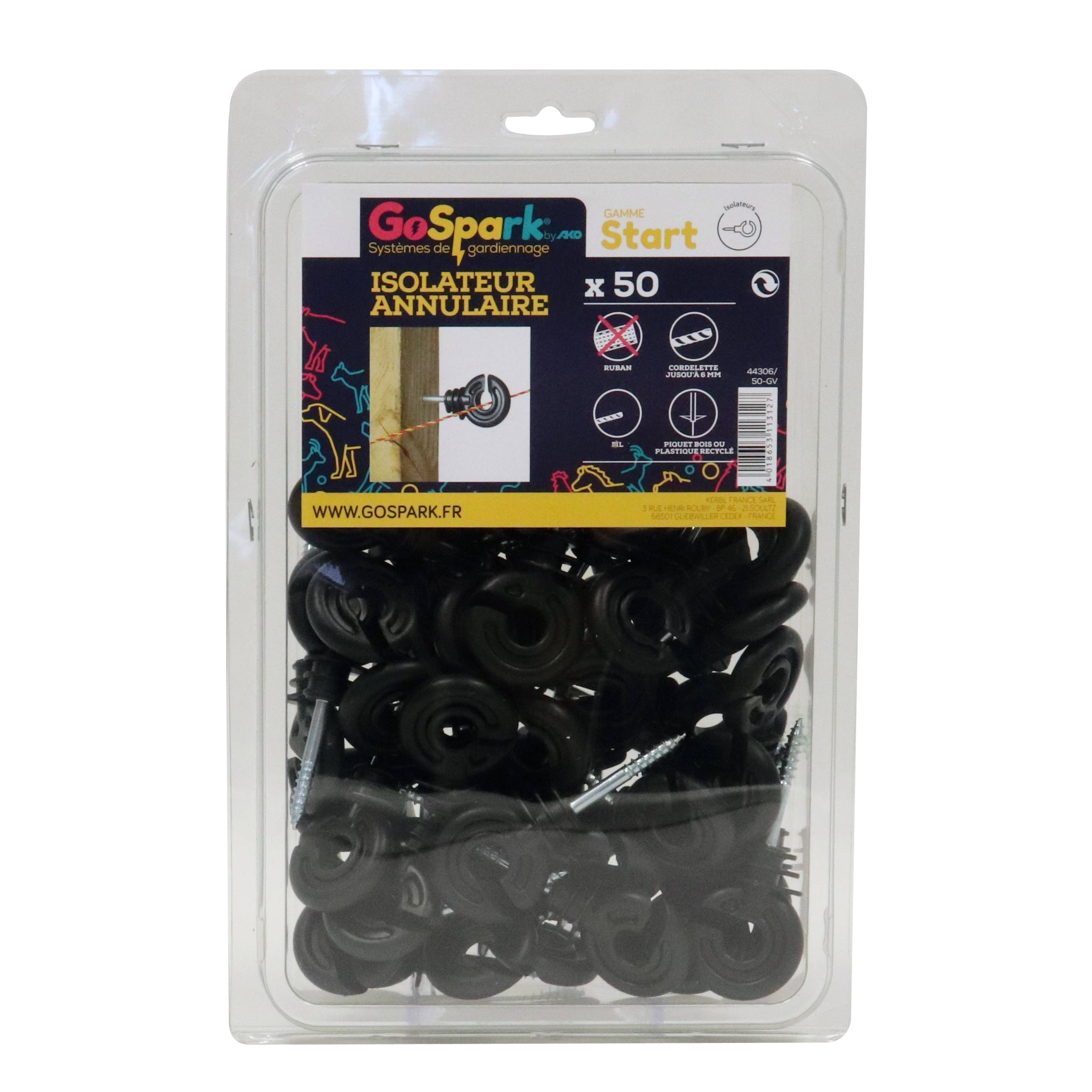 Isolateur compact noir à vis coque de 50pcs,  Gamm vert