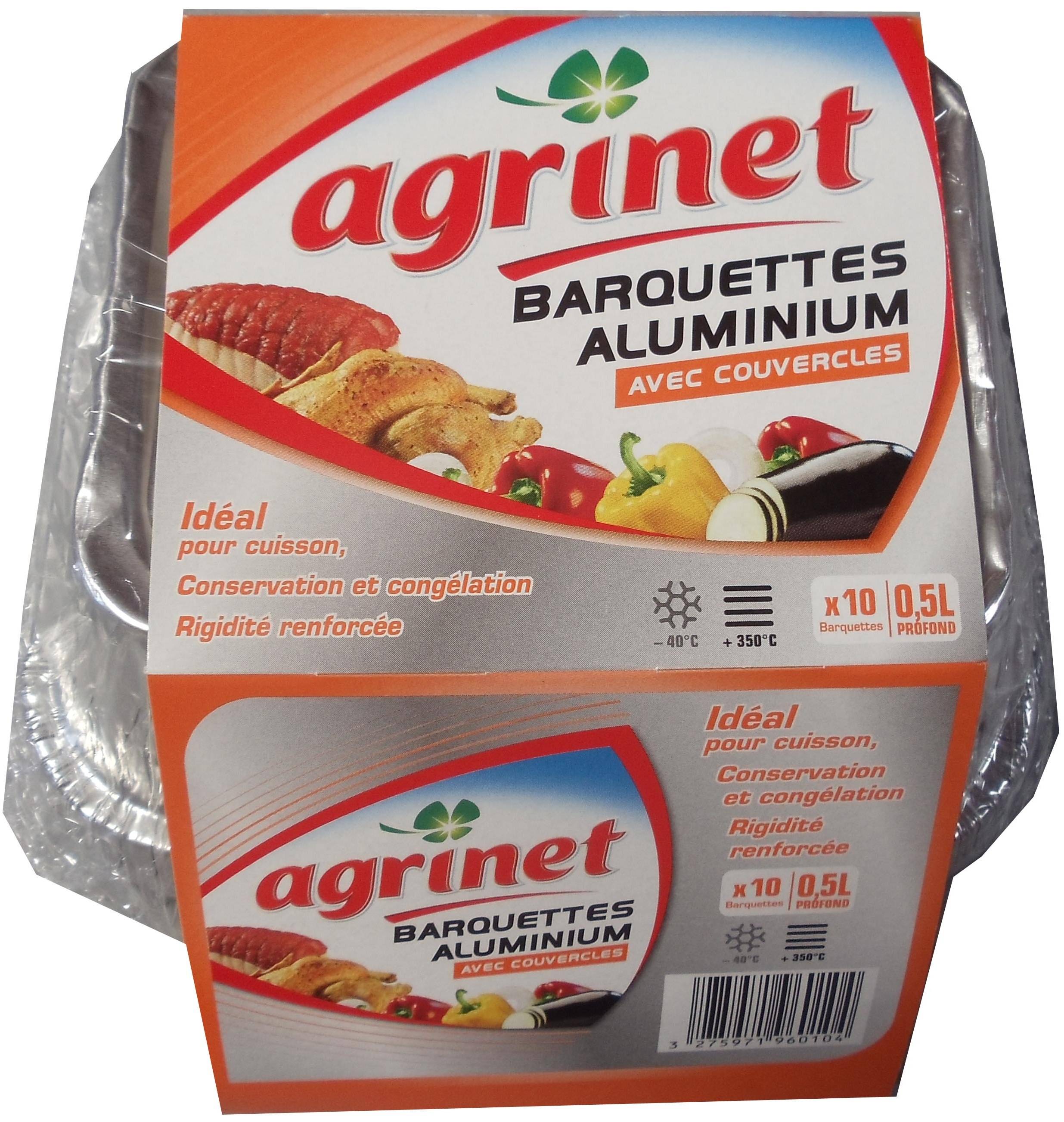 Agrinet - Barquette aluminium 0,5 l