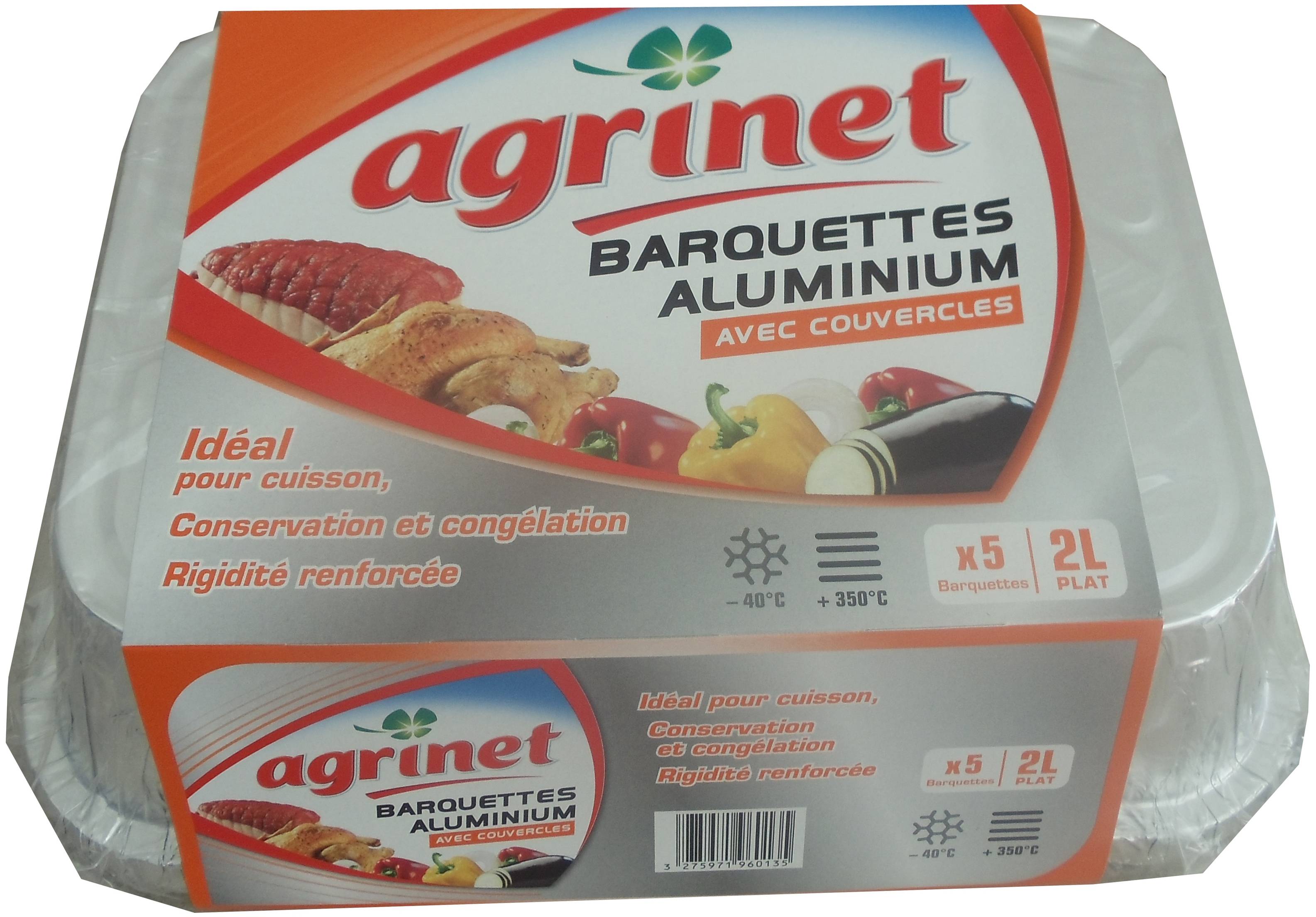 Agrinet - Barquettes aluminium 2 L x5 - Agrinet