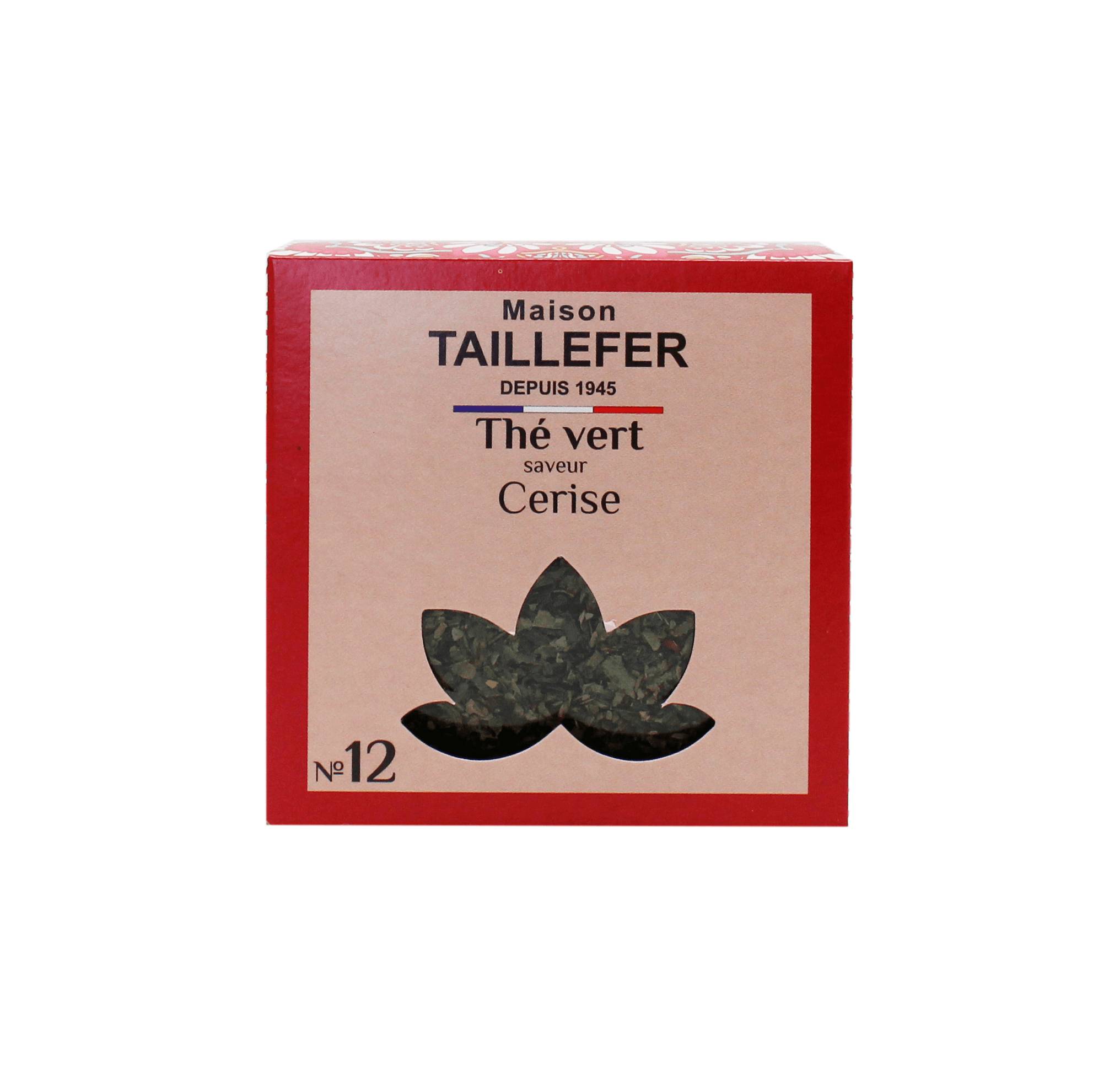 Maison Taillefer - Maison Taillefer - Thé vert saveur Cerise boite 60 g - Image 1