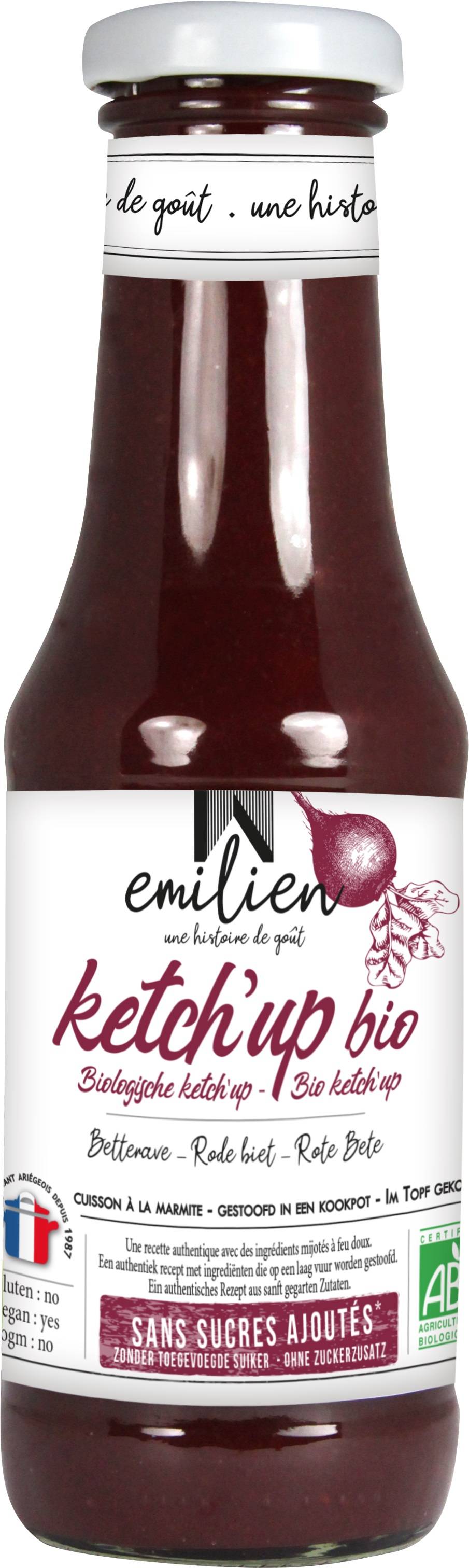 Emilien - Ketchup betterave bio sans sucres ajoutés 360 g - Image 1