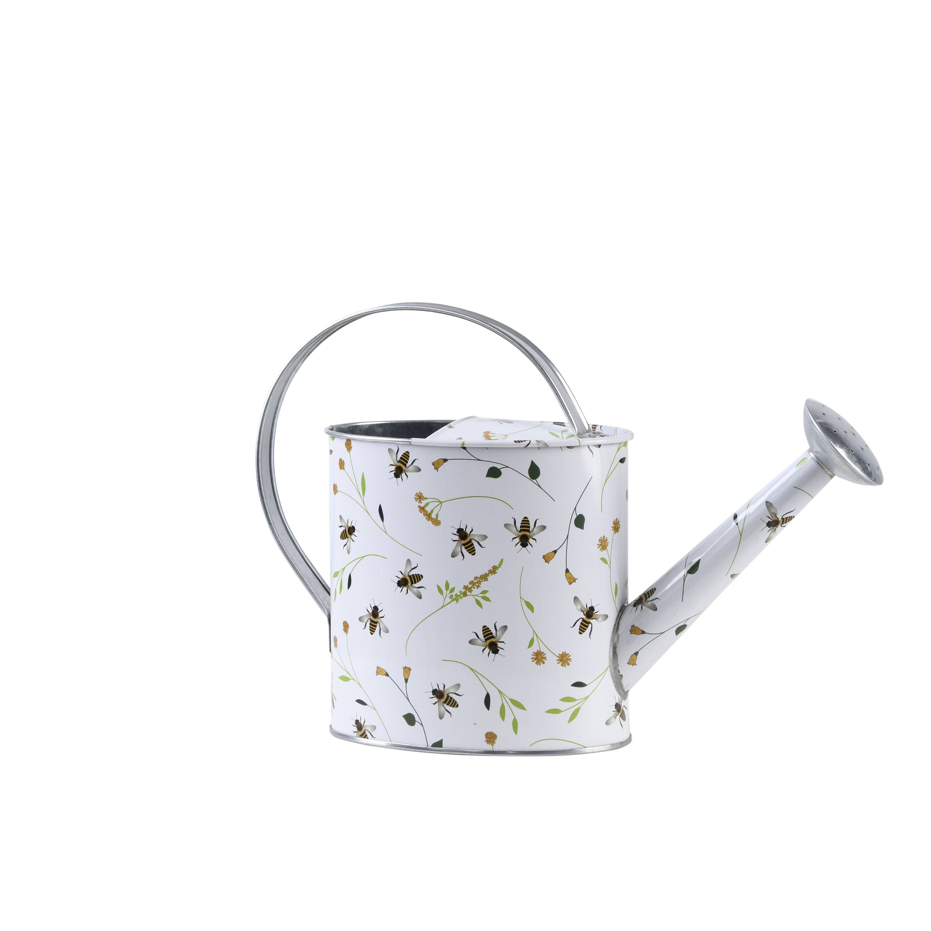 Arrosoir intérieur zinc imprimé abeilles H 23 cm – Aucune
