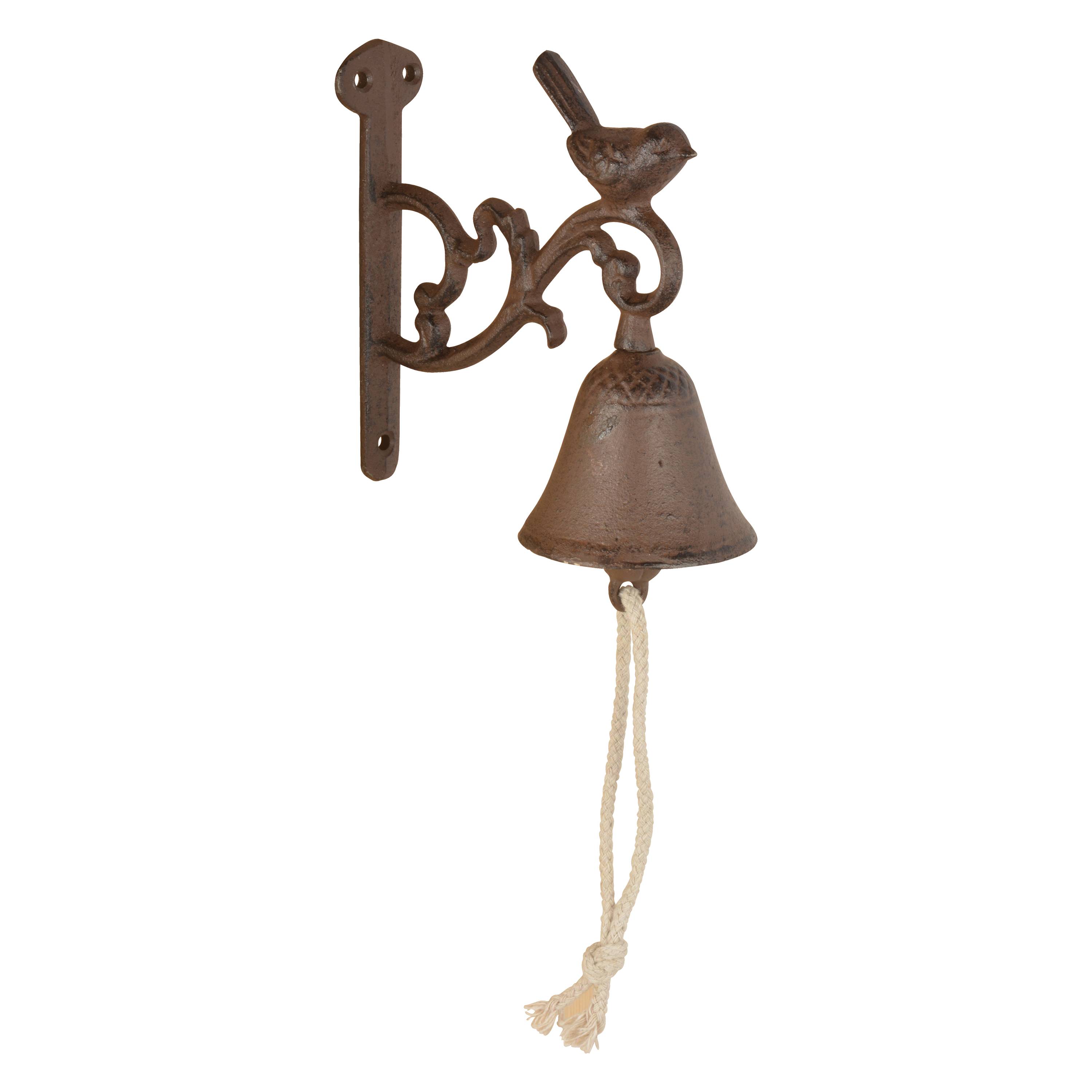 Cloche murale fonte chat beige H 15,5 cm - ESSCHERT DESIGN