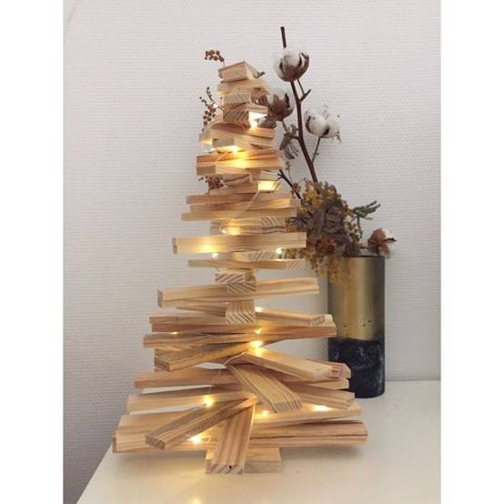 Sapin de Noël en bois 40 cm - Image 12