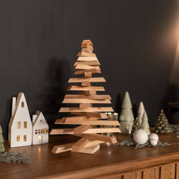 Sapin de Noël en bois 40 cm - Image 5