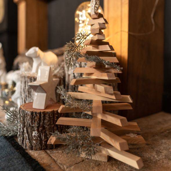 Sapin de Noël en bois 40 cm - Image 6