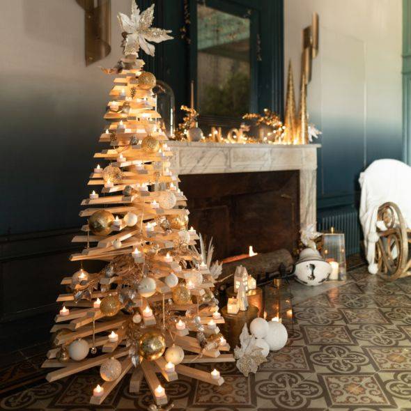 Sapin de Noël en bois 160 cm - Image 1
