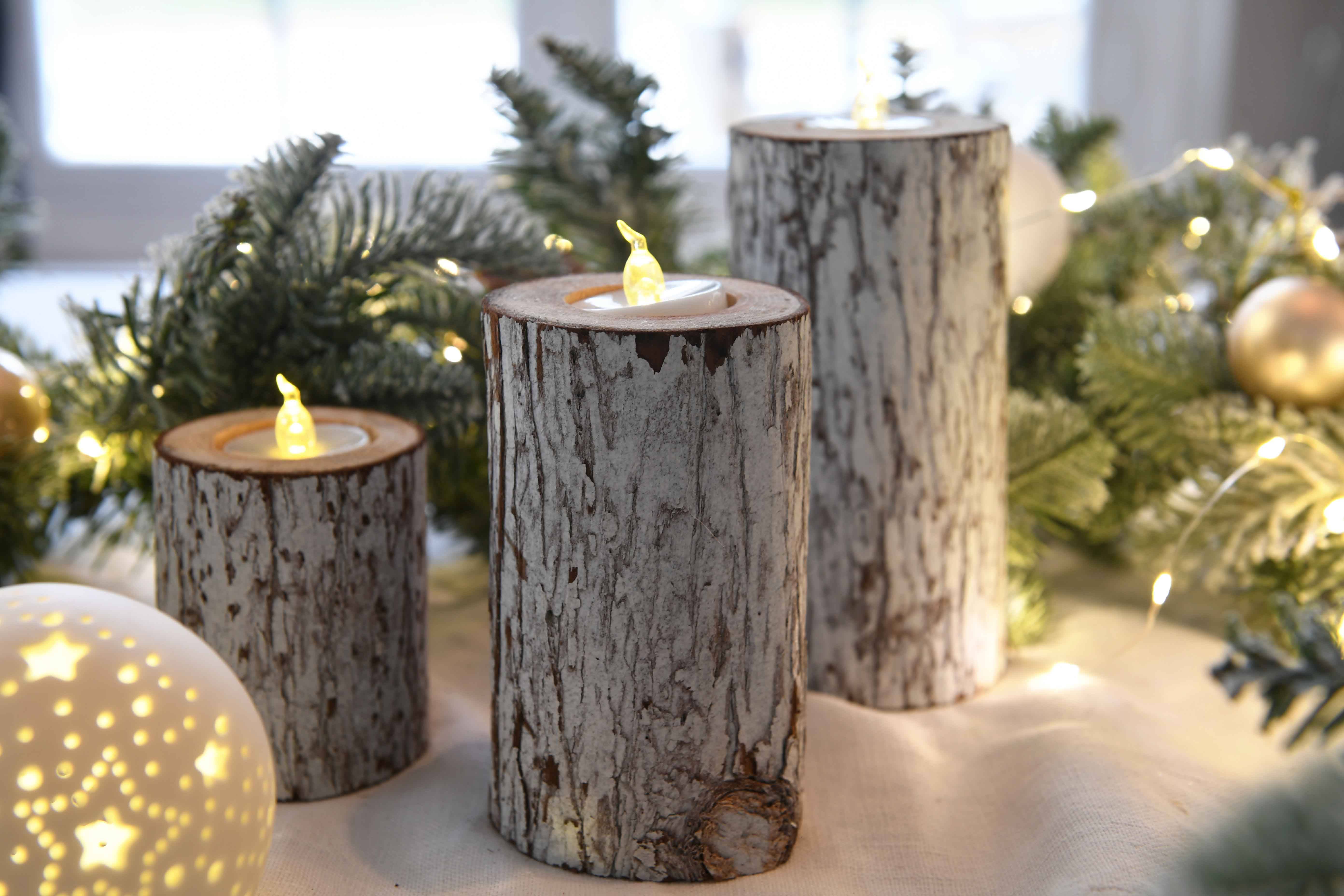 Blachere Illumination - Blachere Illumination - Bougie LED Tronc d'Arbre Ø.8 cm - Image 1