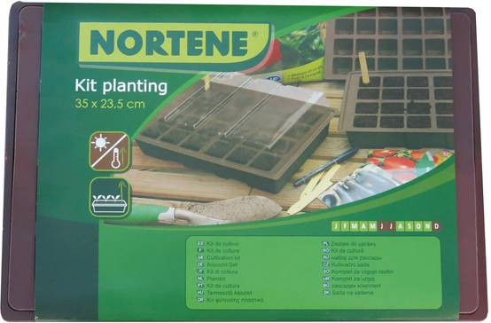 Nortène - KIT PLANTING 4 bacs, 2 plaques culture, 2 couvercles 35x23,5cm - Image 1