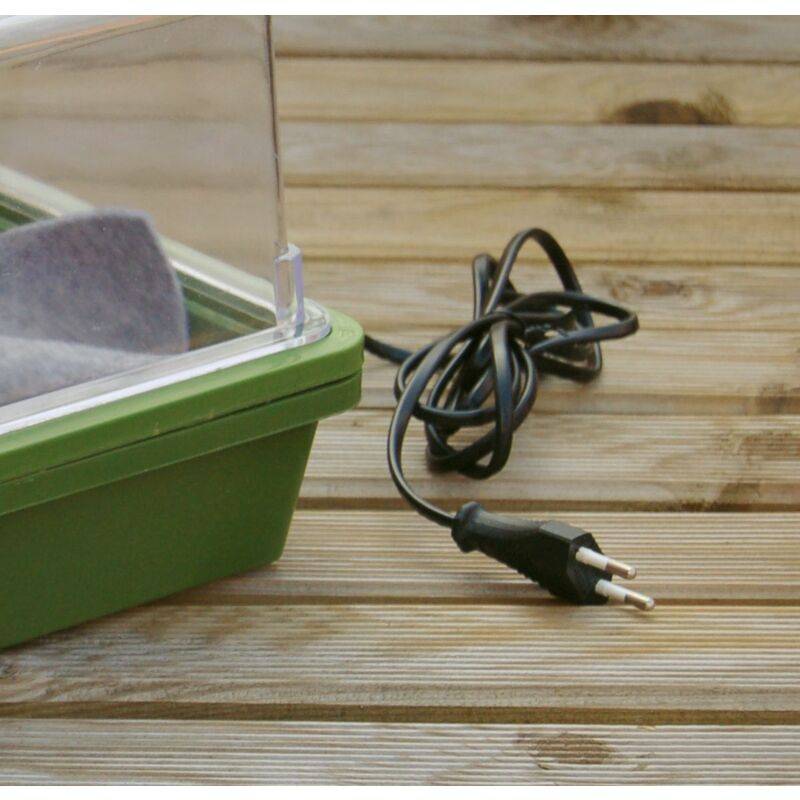 Nortène - HEATING GROW mini Serre chauffante  vert / transparent 39x25x20cm - Image 5