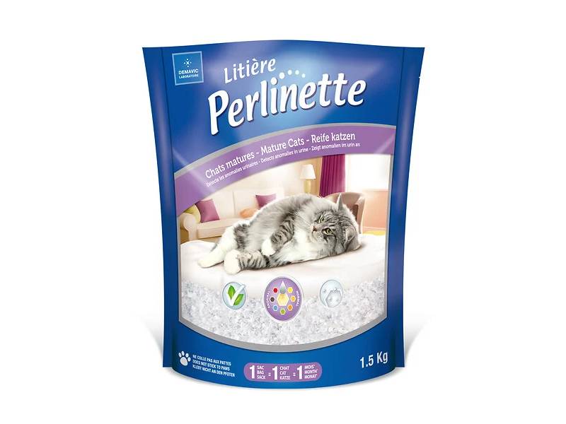 Litière chat mature gel de silica Perlinette 1,5kg – DEMAVIC