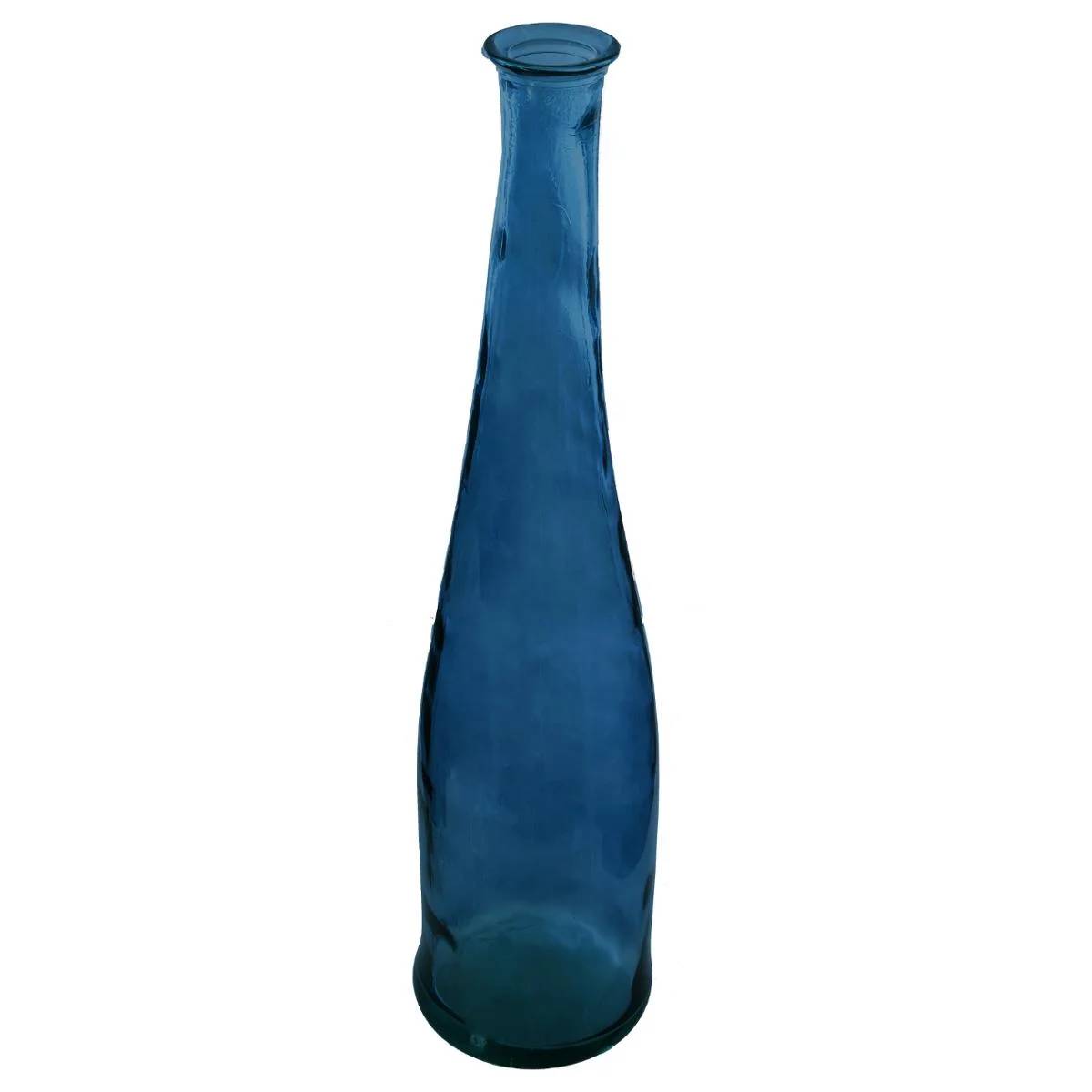 Vase long verre recyclé bleu D 18 cm H 80 cm - ATMOSPHERA - Image 2