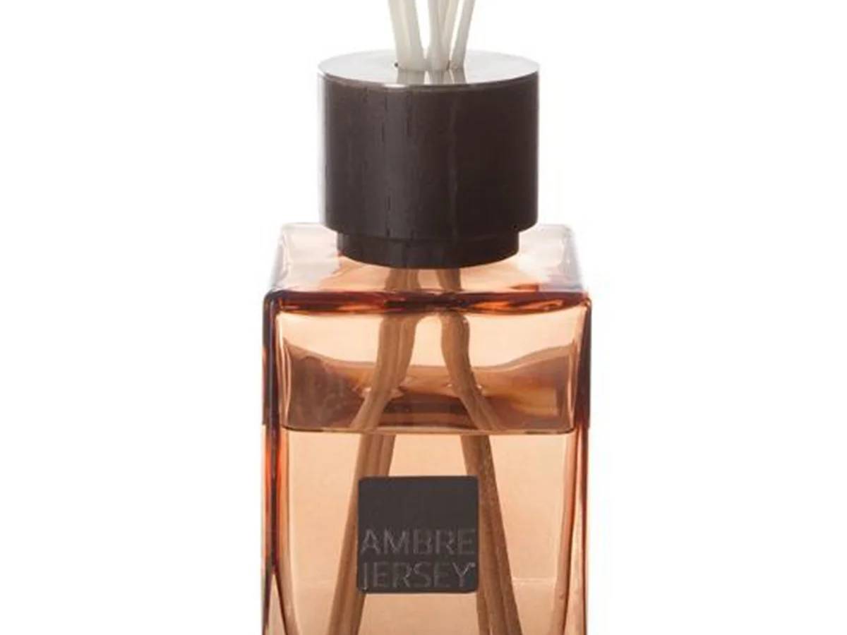 Diffuseur de Parfum Verre Bois Noir 8,2 x 8,2 x 17,4 cm Ambre et Jersey – ATMOSPHERA - Image 2