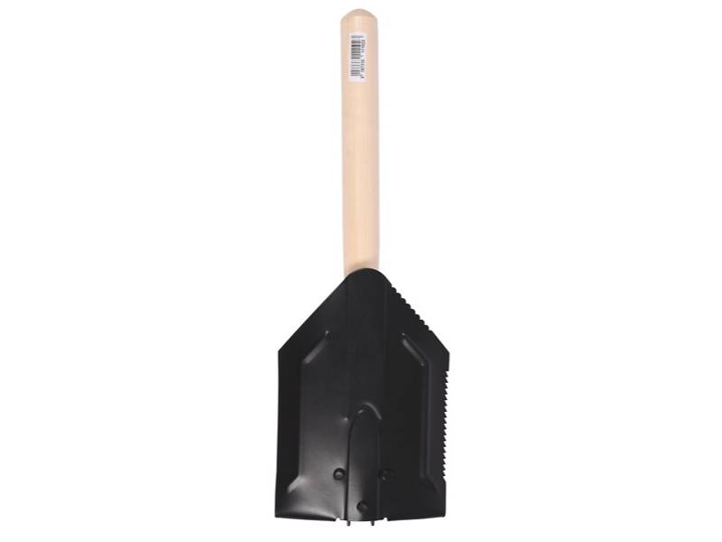 Pelle-pioche pliante manche bois H 21 cm Lg 14 cm - LEBORGNE - Image 1