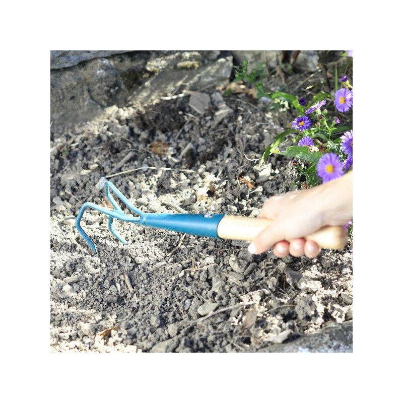 Griffe de Jardin à Main Bois Verni 3 Dents L 30 cm l 6 cm – LEBORGNE - Image 2