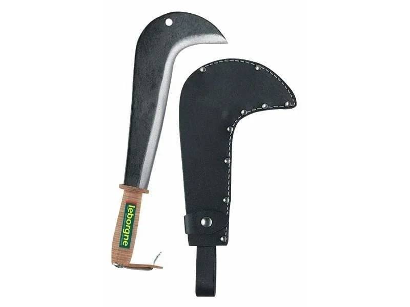 Serpe de chasseur manche cuir avec étui 20 cm - LEBORGNE - Image 3