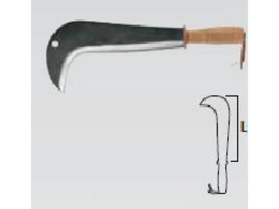 Serpe italienne manche bois cuir 26 cm LEBORGNE - Image 1