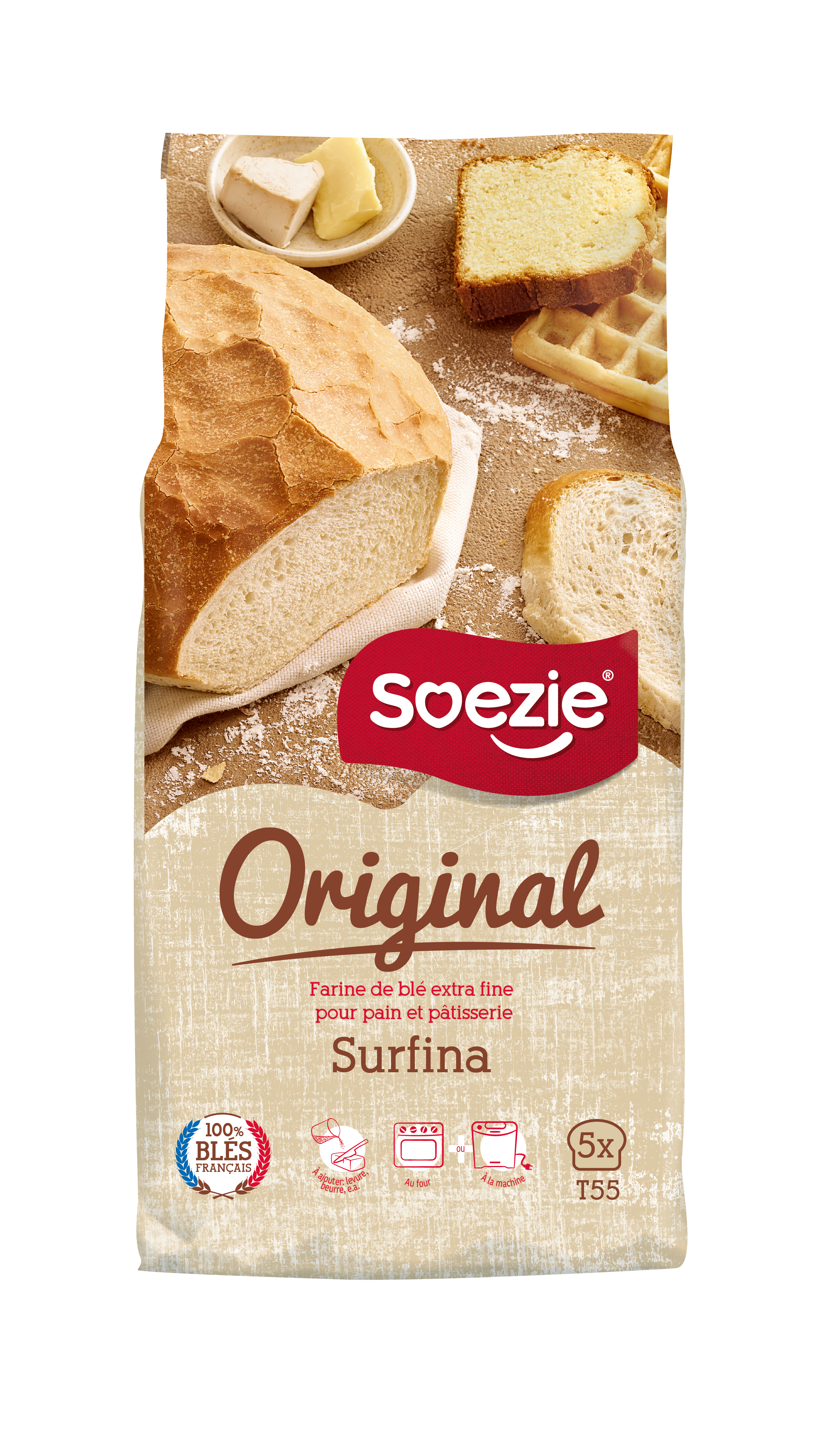Soezie - Farine de blé extra fine T55 100% blés français - Soezie