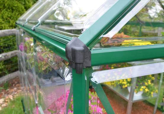 Canopia by Palram - Serre de jardin polycarbonate aluminium vert 2,3 m² Harmony avec embase - Canopia by Palram - Image 9