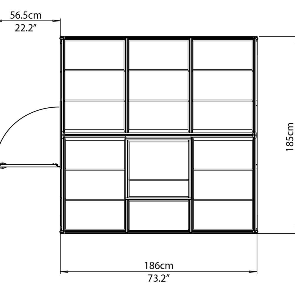 Canopia by Palram - Serre de jardin polycarbonate aluminium vert 3,4 m² Harmony avec embase - Canopia by Palram - Image 6