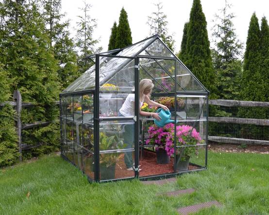 Canopia by Palram - Serre de jardin polycarbonate aluminium anthracite 4,6 m² Harmony avec embase - Canopia by Palram - Image 10