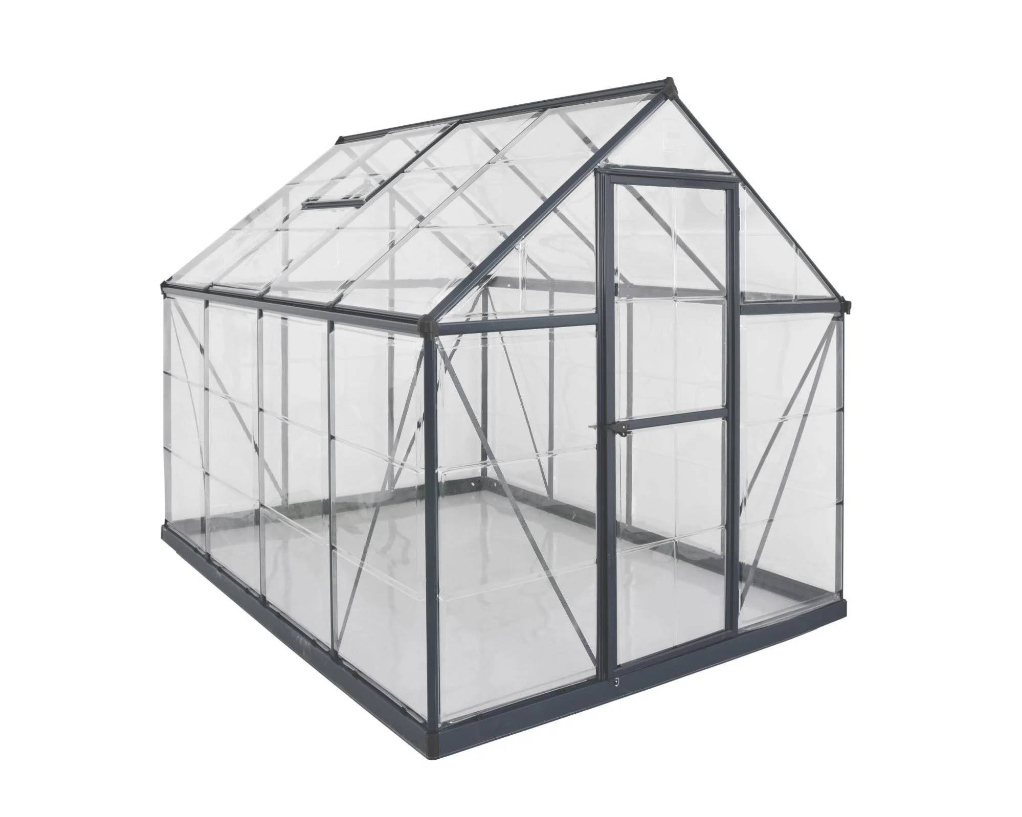 Canopia by Palram - Serre de jardin polycarbonate aluminium anthracite 4,6 m² Harmony avec embase - Canopia by Palram - Image 12