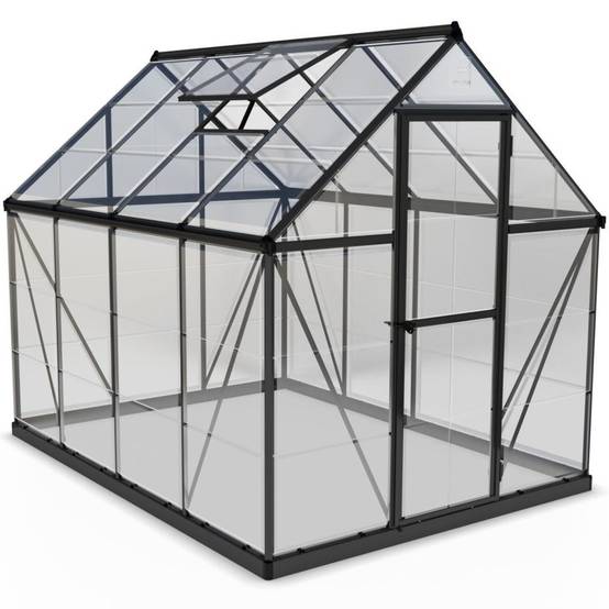 Canopia by Palram - Serre de jardin polycarbonate aluminium anthracite 4,6 m² Harmony avec embase - Canopia by Palram - Image 7