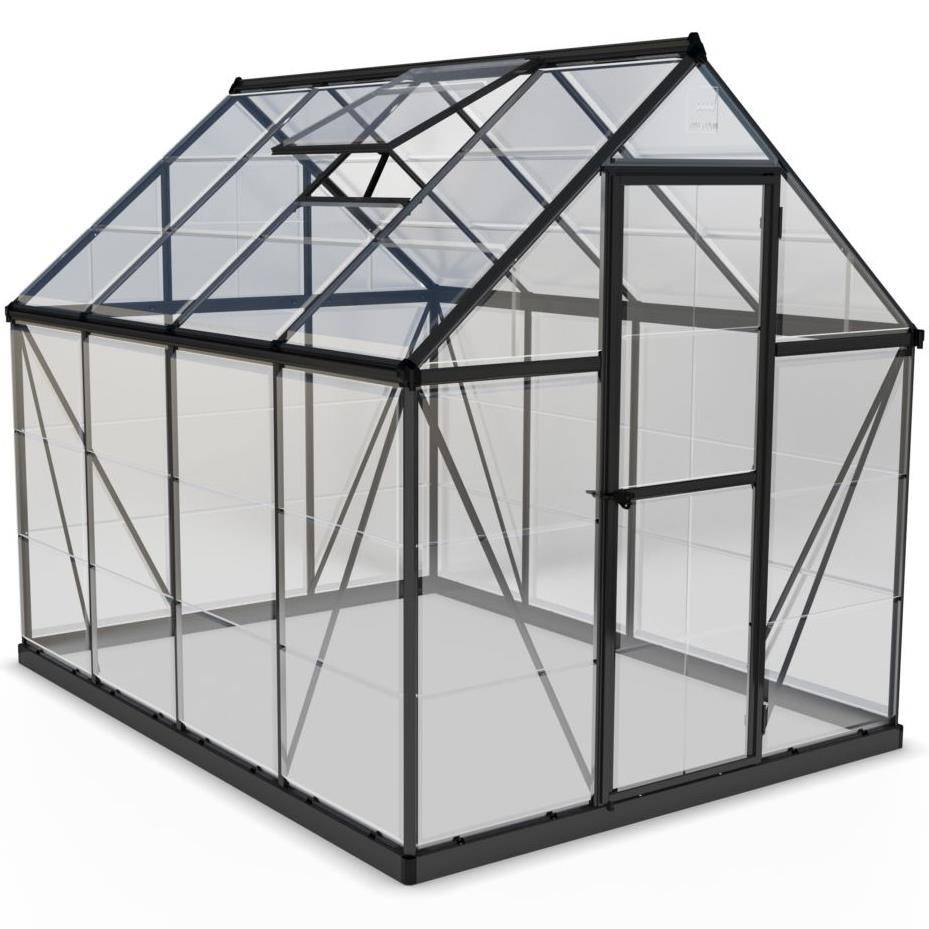 Canopia by Palram - Serre de jardin polycarbonate aluminium anthracite 4,6 m² Harmony avec embase - Canopia by Palram - Image 7