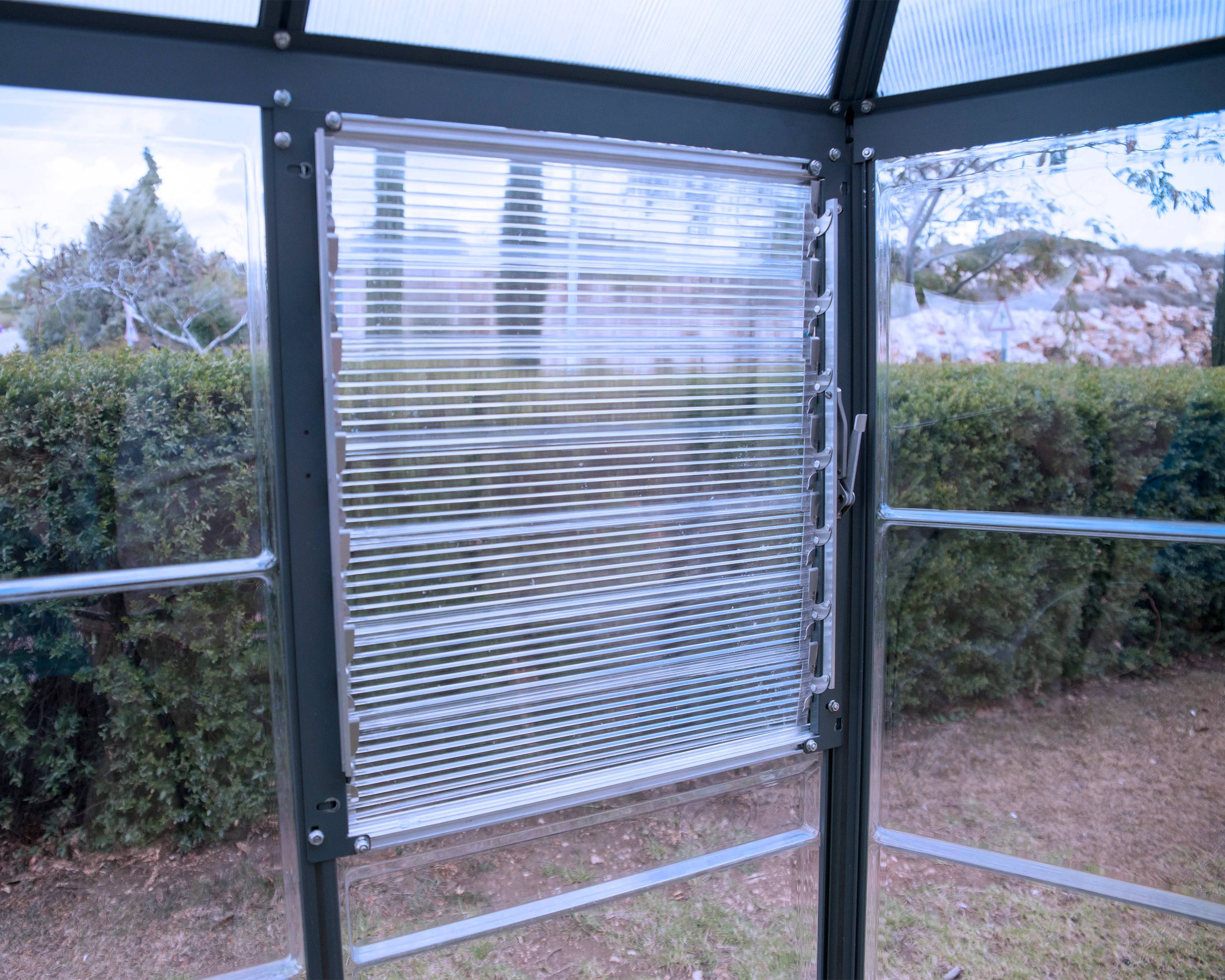 Canopia by Palram - Serre de jardin polycarbonate aluminium anthracite 3,9 m² Oasis avec embase - Canopia by Palram - Image 11
