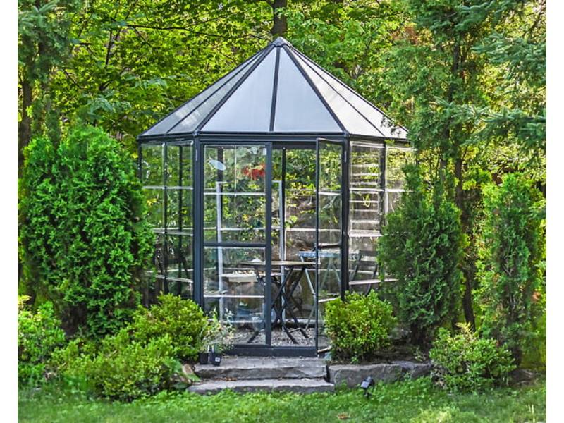 Canopia by Palram - Serre de jardin polycarbonate aluminium anthracite 3,9 m² Oasis avec embase - Canopia by Palram - Image 13