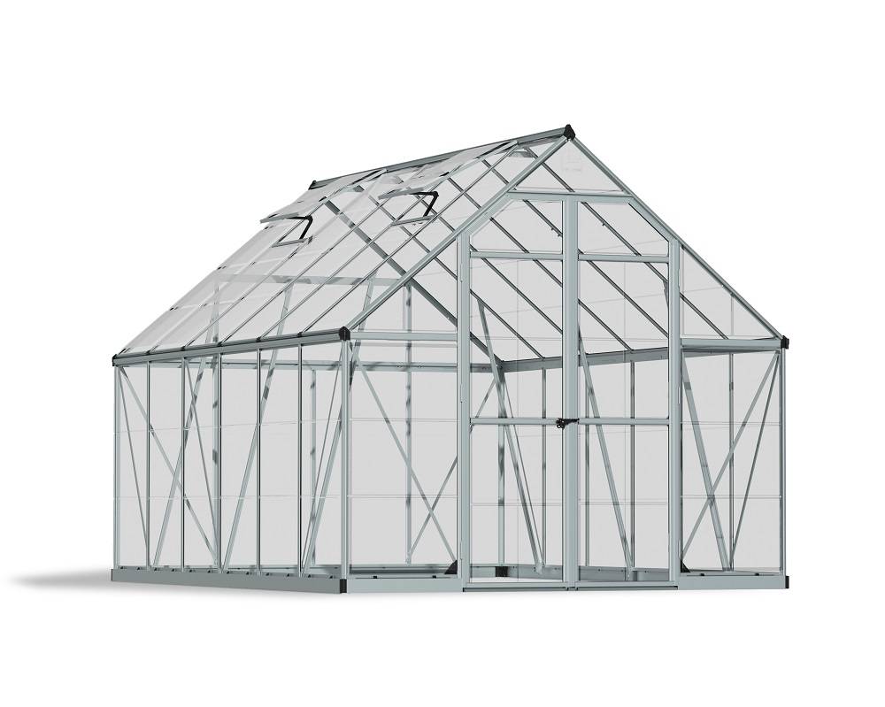 Canopia by Palram - Serre de jardin polycarbonate aluminium brut 9 m² Octave avec embase - Canopia by Palram - Image 2
