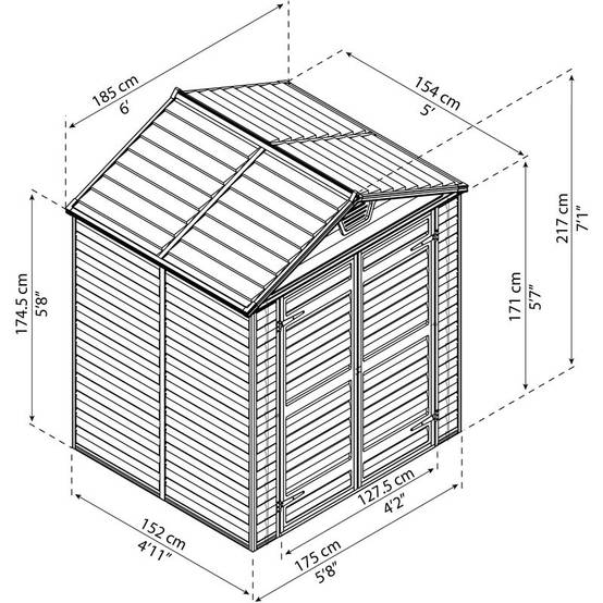 Canopia by Palram - Palram - Abri de Jardin Polycarbonate Skylight Amber 6x5 2,7m2 - Image 11