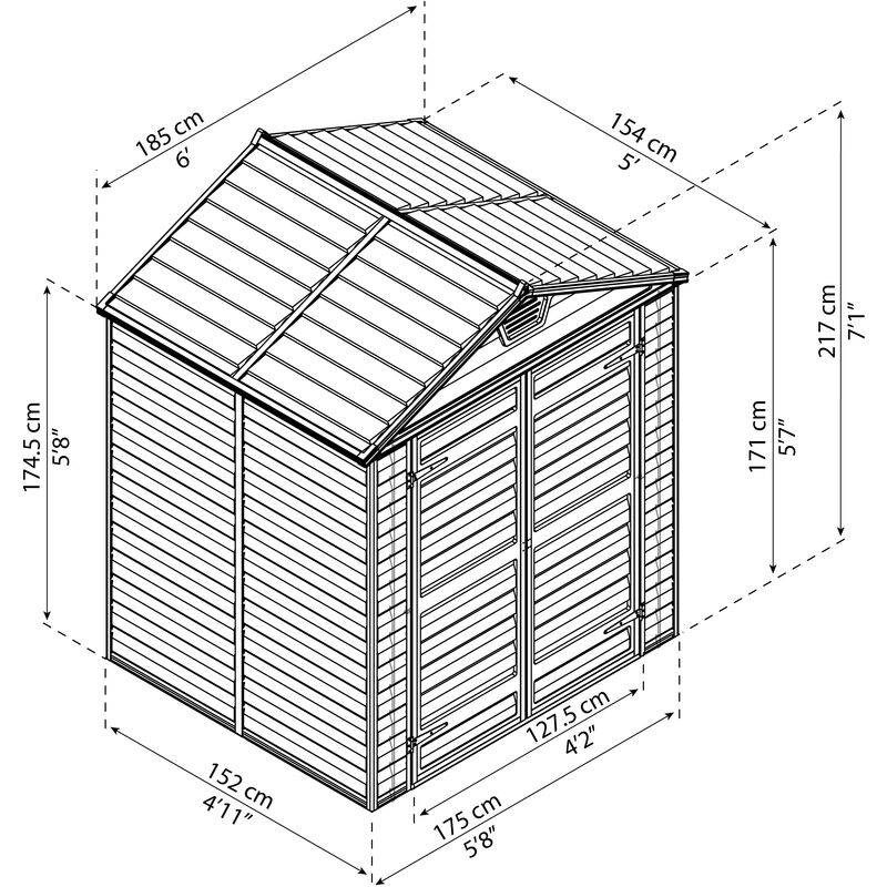 Canopia by Palram - Palram - Abri de Jardin Polycarbonate Skylight Amber 6x5 2,7m2 - Image 11