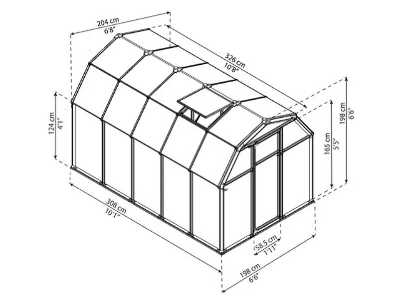 Canopia by Palram - Serre de jardin Polycarbonate Vert 6,3 m² EcoGrow - PALRAM - Image 3