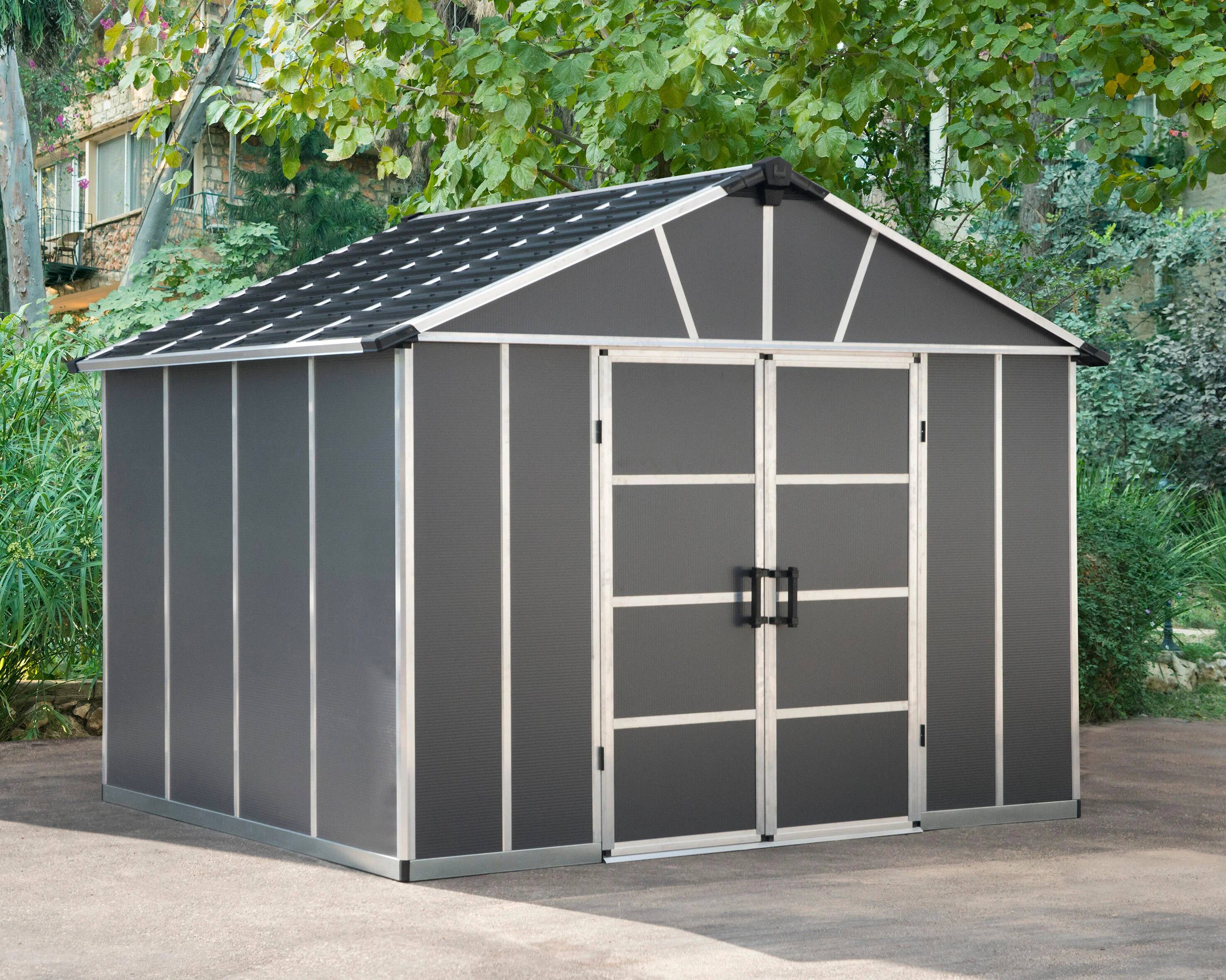 Canopia by Palram - Abri de jardin Polycarbonate Yukon avec plancher 11,7 m² Gris – PALRAM - Image 2